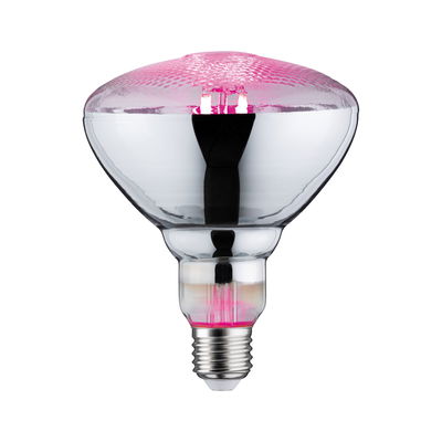 Clear glass E27 bulb with pink light effect for decorative and ambient lighting solutions