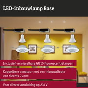 LED-inbouwlamp Base met witte GU10-lamp en zwarte kabel voor plafondmontage