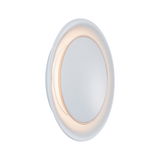 Rundes LED-Wandleuchte mit weißem Kunststoffgehäuse und warmweißem Licht für moderne Innenräume