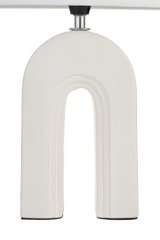 White ceramic arch with metal mount, decorative design piece for modern interiors