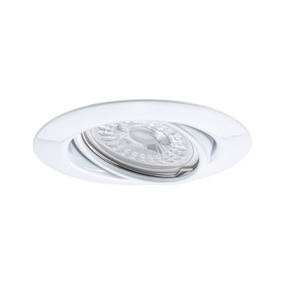 White metal recessed spotlight with clear glass and LED light for modern indoor lighting