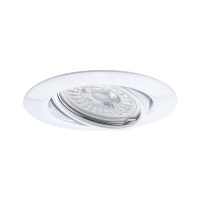 White metal recessed spotlight with clear glass and LED light for modern indoor lighting