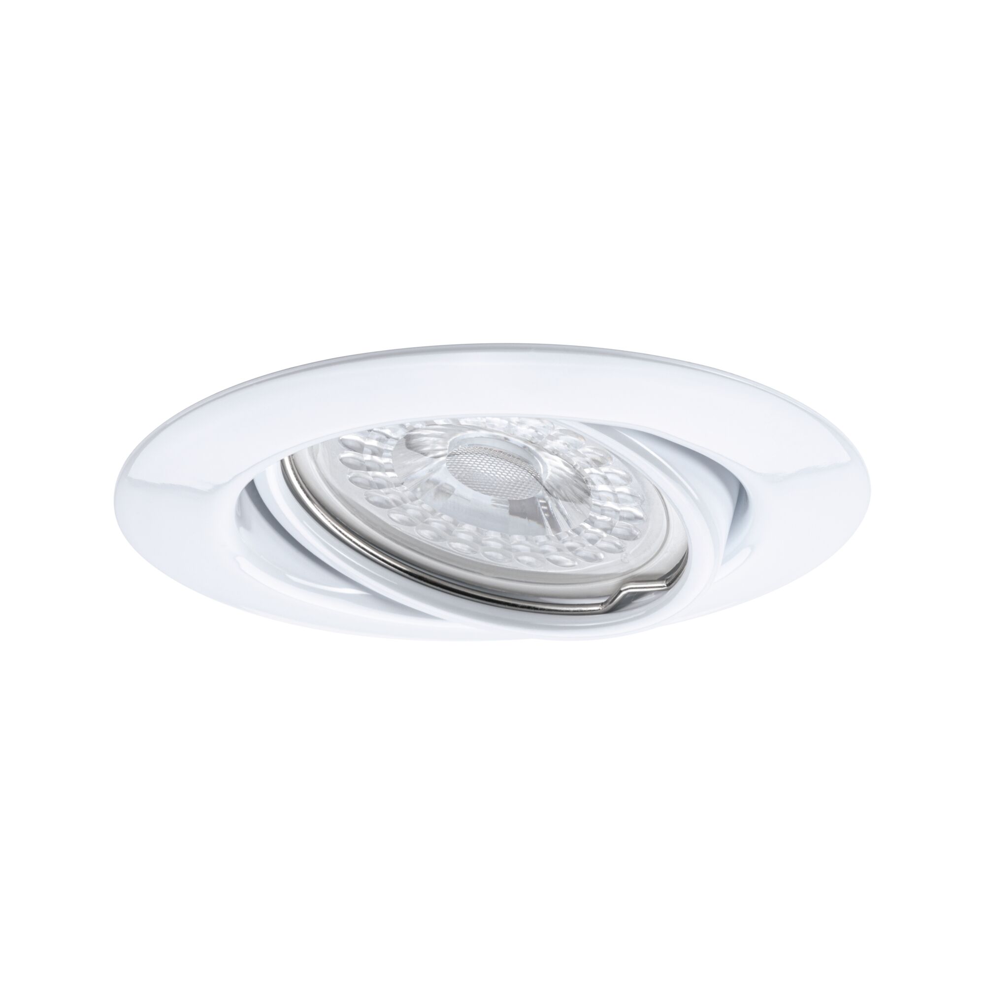 Spot encastré blanc en métal avec verre transparent et lumière LED pour éclairage intérieur moderne