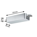 Rechteckiges Aluminium-Gehäuse in Silber mit Maßen 155x56x35 mm für LED-Beleuchtung