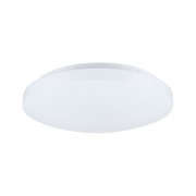 Round white plastic LED ceiling light for energy-efficient room illumination
