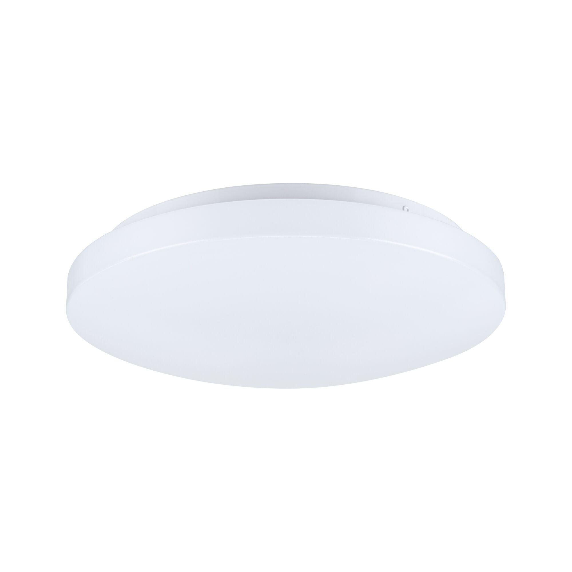 Round white plastic LED ceiling light for energy-efficient room illumination