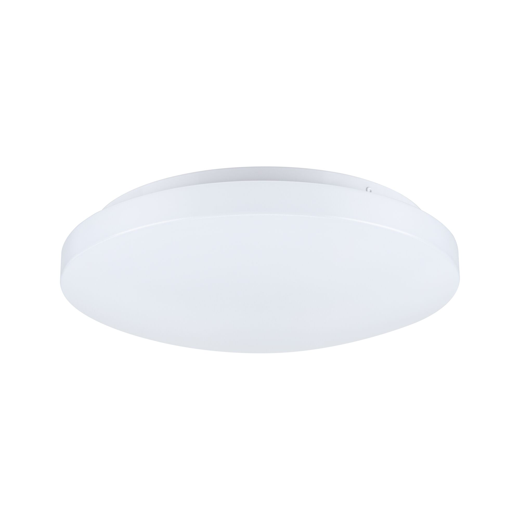 Round white plastic LED ceiling light for energy-efficient room illumination