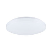 Round white plastic LED ceiling light for energy-efficient room illumination
