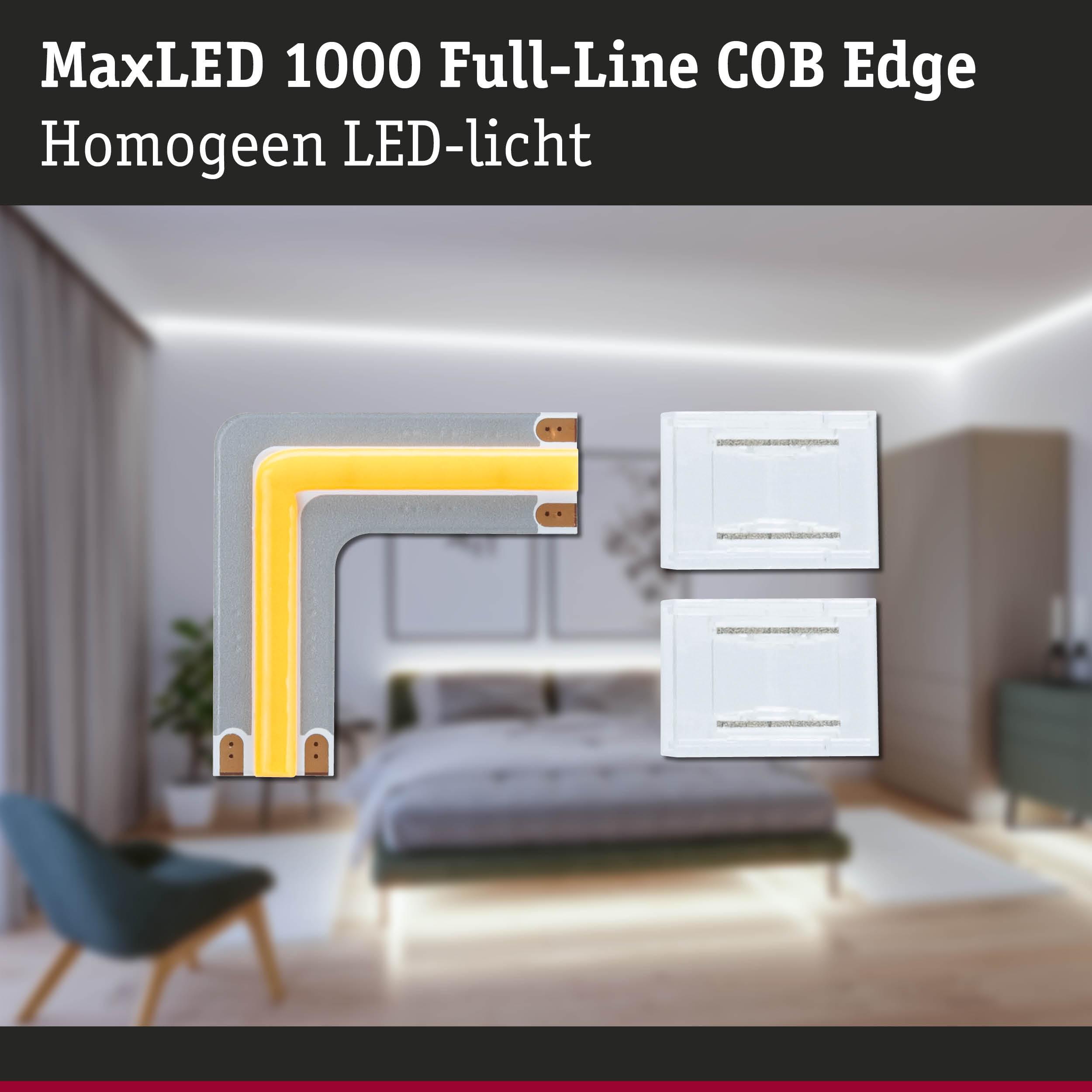 MaxLED 1000 Full-Line COB Edge LED-hoekmodule in grijs met warm wit licht voor gelijkmatige verlichting