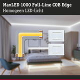 MaxLED 1000 Full-Line COB Edge LED-hoekmodule in grijs met warm wit licht voor gelijkmatige verlichting