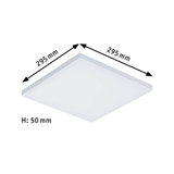 Plafonnier LED carré blanc de 295 mm de côté et 50 mm de hauteur pour un éclairage moderne