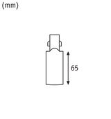 Technische Zeichnung mit Abmessung 65 mm Höhe eines Leuchtengehäuses für LED-Beleuchtung