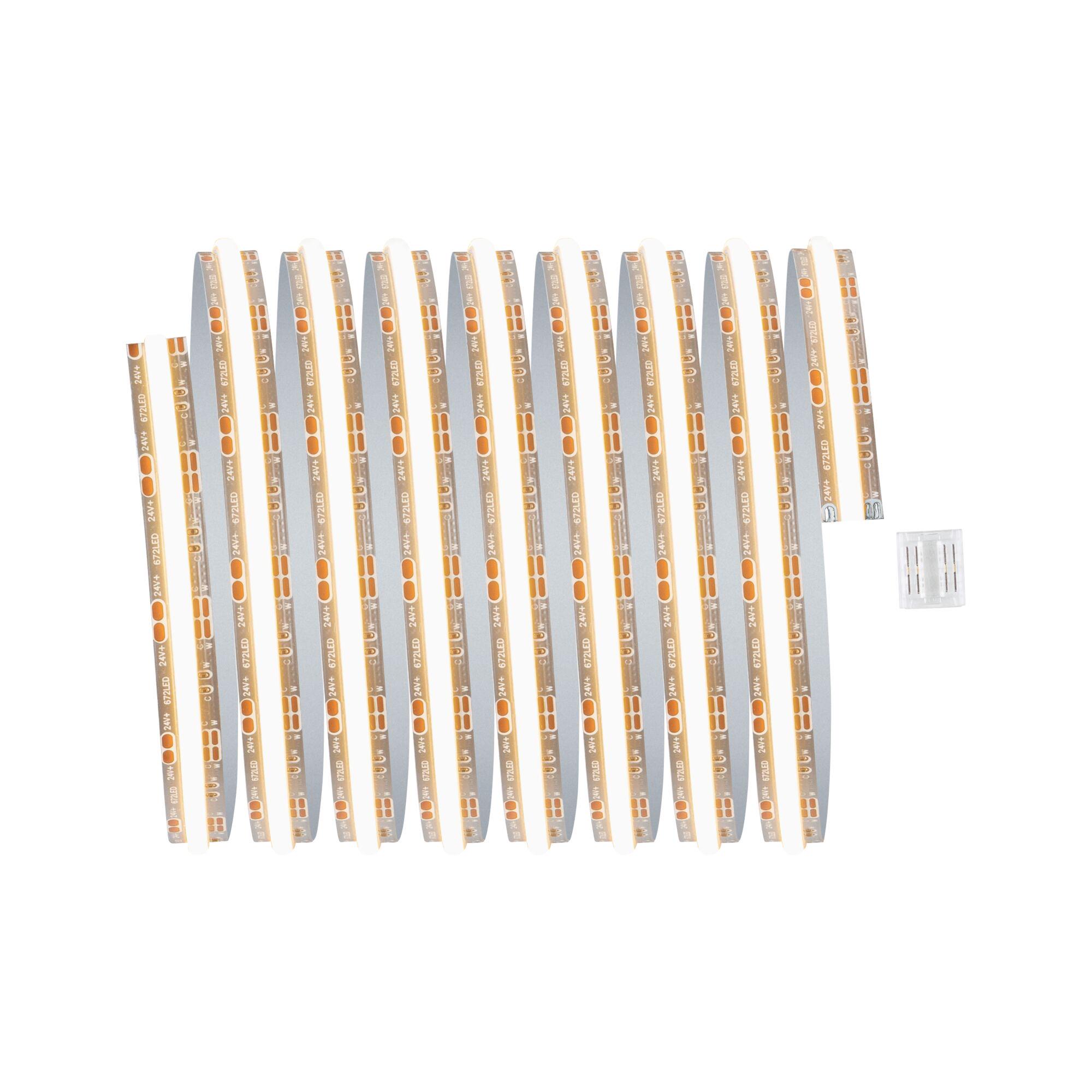 Bande LED flexible blanche avec LED orange et connecteur transparent pour éclairage intérieur