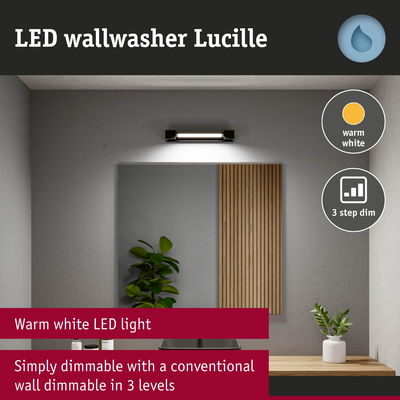 LED wallwasher Lucille with warm white light and 3-step dimmable feature for home lighting