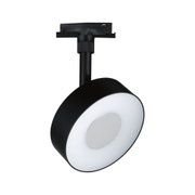 Schwarzer LED-Spot aus Metall mit weißem Diffusor für moderne Innenbeleuchtung