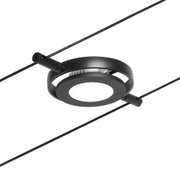 Zwarte metalen LED-plafondlamp met rond ontwerp en dimbare functie voor moderne interieurs