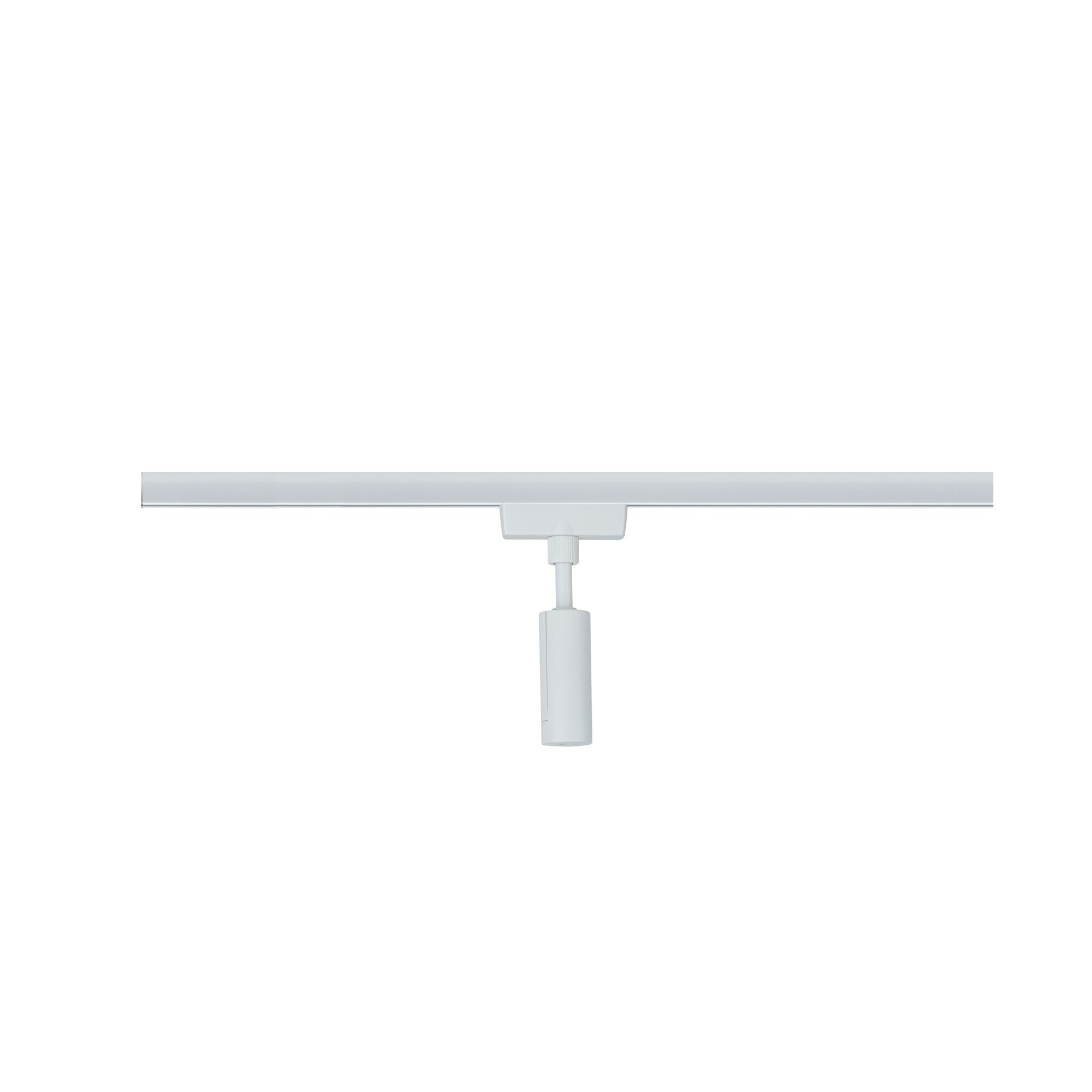 White metal LED track spotlight with cylindrical design for modern indoor lighting solutions