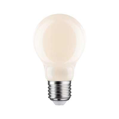Round LED bulb with matte white finish and E27 base for energy-efficient lighting solutions