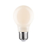 Rund LED-pære med mat hvid overflade og E27-fatning til energieffektiv belysning