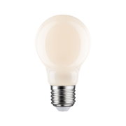 Ampoule LED ronde avec finition blanche mate et culot E27 pour un éclairage économique