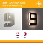 Solar LED Hausnummernleuchte inkl. wechselbarer Akku Nummer 9 IP44 3000K 6lm Schwarz