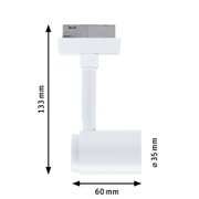 Weißer LED-Strahler aus Metall mit Maßen 133x60x35 mm für moderne Beleuchtungslösungen