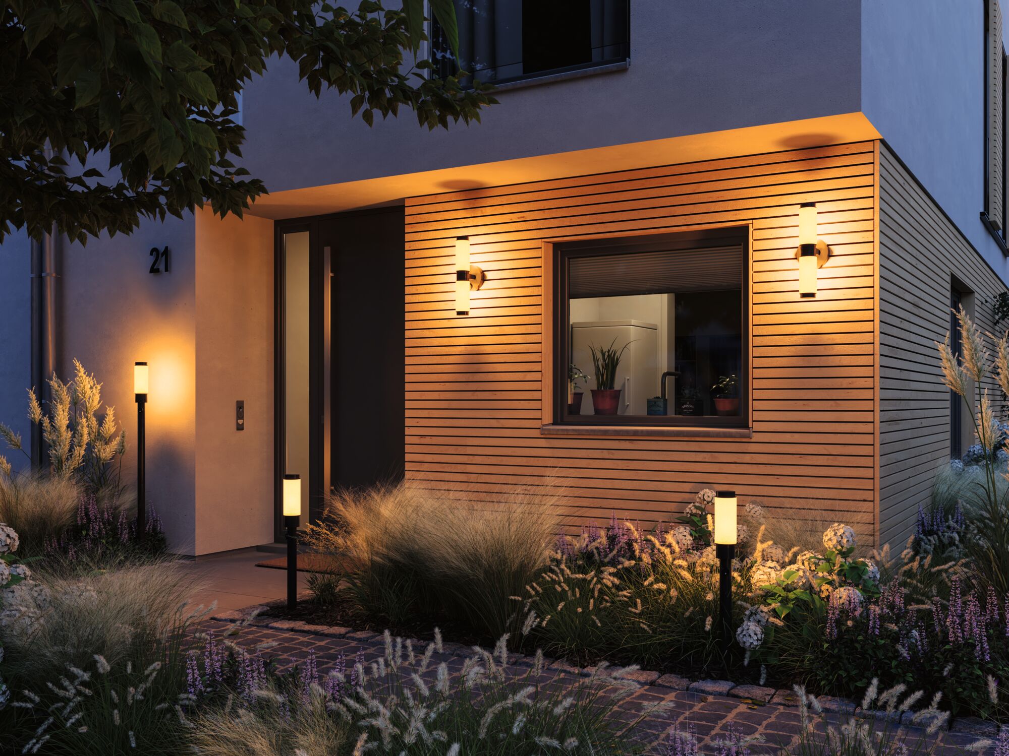 Set ModuShine Wandhalter 2x Selaro mit Sensor Anthrazit