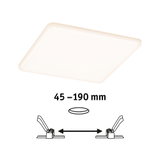 Quadratische weiße LED-Deckenleuchte mit einstellbarem Abstand von 45 bis 190 mm für moderne Beleuchtung