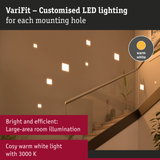 VariFit warm white LED wall lights for staircase with bright, efficient large-area room illumination