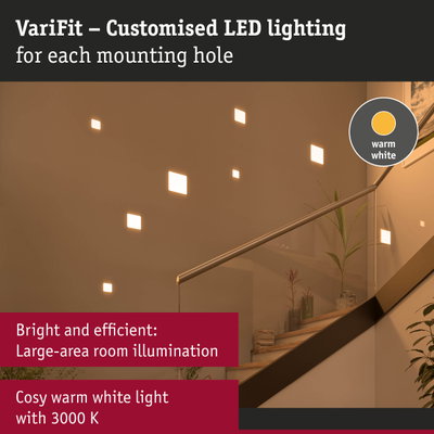 VariFit warm white LED wall lights for staircase with bright, efficient large-area room illumination
