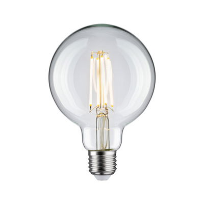 LED light bulb with clear glass and visible filaments, energy-saving lighting solution