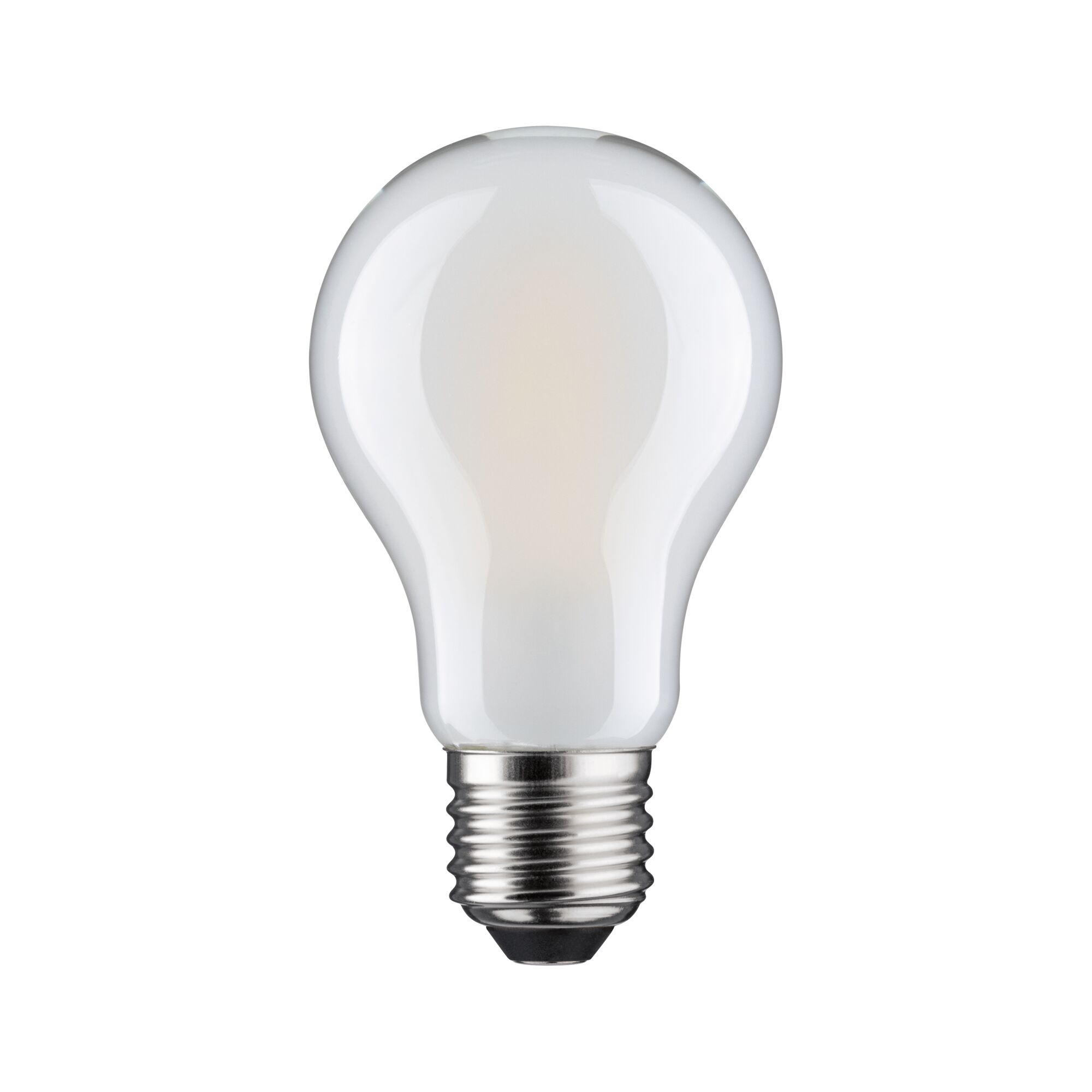 Classic white light bulb with metal screw base for energy-saving home lighting