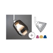 Modern ceiling spotlight with smoked glass and silver metal for stylish room lighting