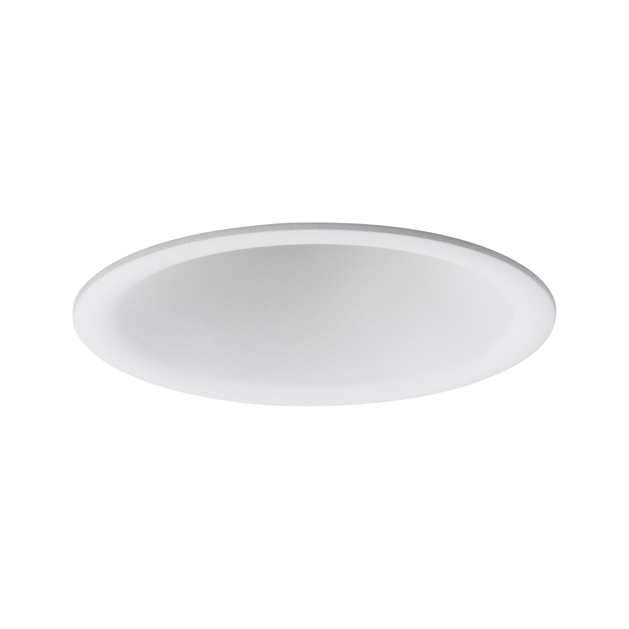 Round white LED ceiling panel made of plastic for energy-efficient room lighting