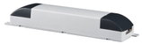 White plastic housing with black end caps, rectangular electronic component for LED lighting