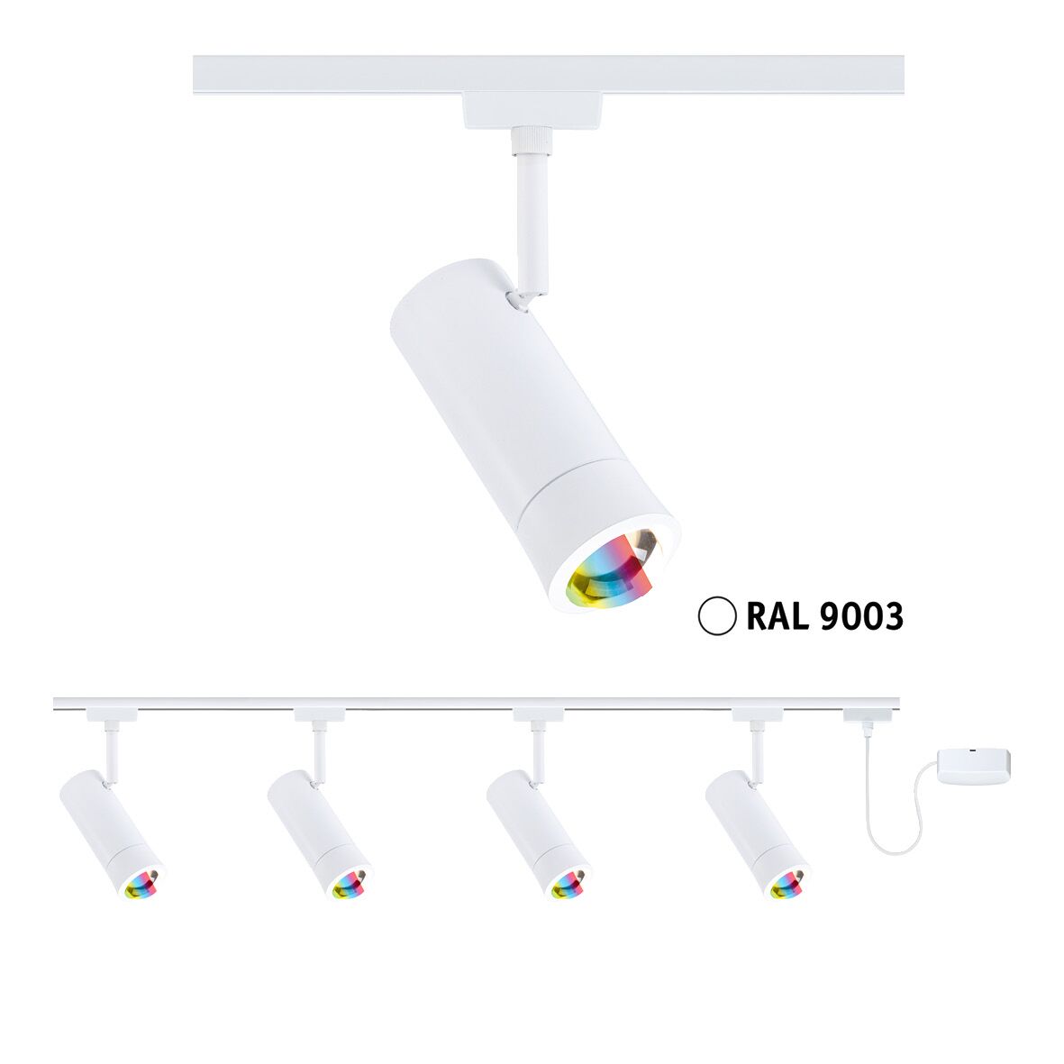 URail Kolejnicový reflektor Smart Home Zigbee Tarie Napájecí kabel 4x4,5W 230V Bílý signál