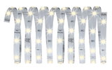 Flexibler LED-Lichtstreifen in Weiß mit warmweißen LEDs für vielseitige Beleuchtungslösungen.