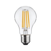 LED-Glühbirne mit transparentem Glas und gelben Filamenten, energiesparende Leuchte mit E27 Sockel