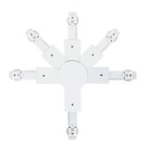 Weißes Metall-Verbindungselement für Schienensysteme mit verstellbaren Armen für flexible Beleuchtung