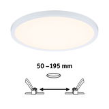 Runde weiße LED-Deckenleuchte mit Diffusor und Einbaumaß 50-195 mm für moderne Raumbeleuchtung