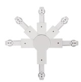 White metal joint with adjustable arms for flexible lighting systems and lamp mounting
