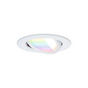 White LED recessed spotlight with adjustable head and RGB color change for modern room lighting