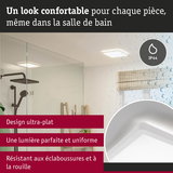 Plafonnier LED blanc ultra-plat IP44, résistant aux éclaboussures et à la rouille pour salle de bain