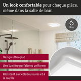 Plafonnier LED blanc ultra-plat IP44, résistant aux éclaboussures et à la rouille pour salle de bain