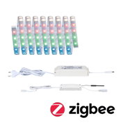 Colourful LED strip with white power supply and Zigbee controller for smart lighting