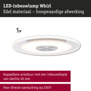 LED-inbouwlamp Whirl in wit met hoogwaardig materiaal en directe 230V aansluiting voor verlichting