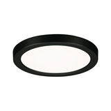 Rundes LED-Deckenlicht mit schwarzem Metallrahmen und weißem Diffusor für moderne Raumbeleuchtung