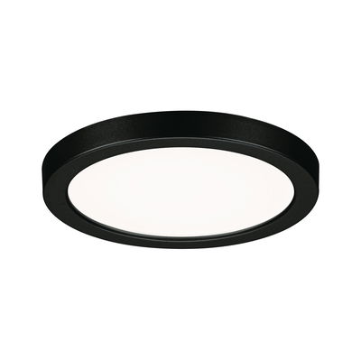 Rundes LED-Deckenlicht mit schwarzem Metallrahmen und weißem Diffusor für moderne Raumbeleuchtung