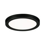 Plafonnier LED rond avec cadre en métal noir et diffuseur blanc pour un éclairage moderne