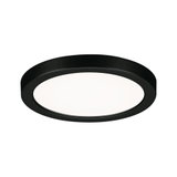 Plafonnier LED rond avec cadre en métal noir et diffuseur blanc pour un éclairage moderne